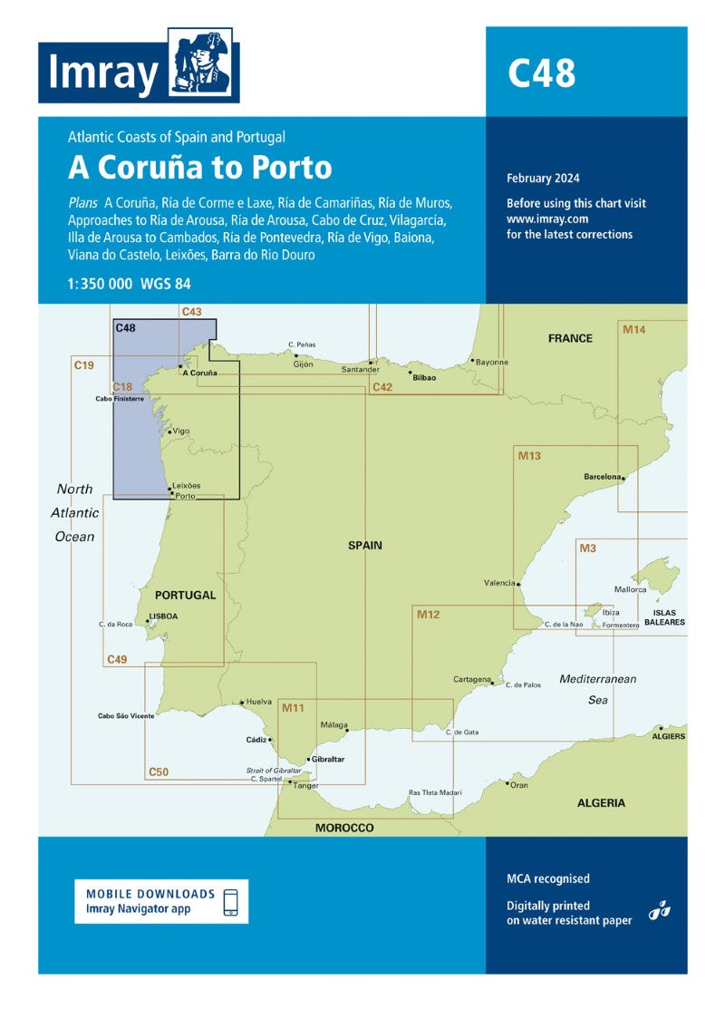 C48 A Coruña to Porto Nautical Charts