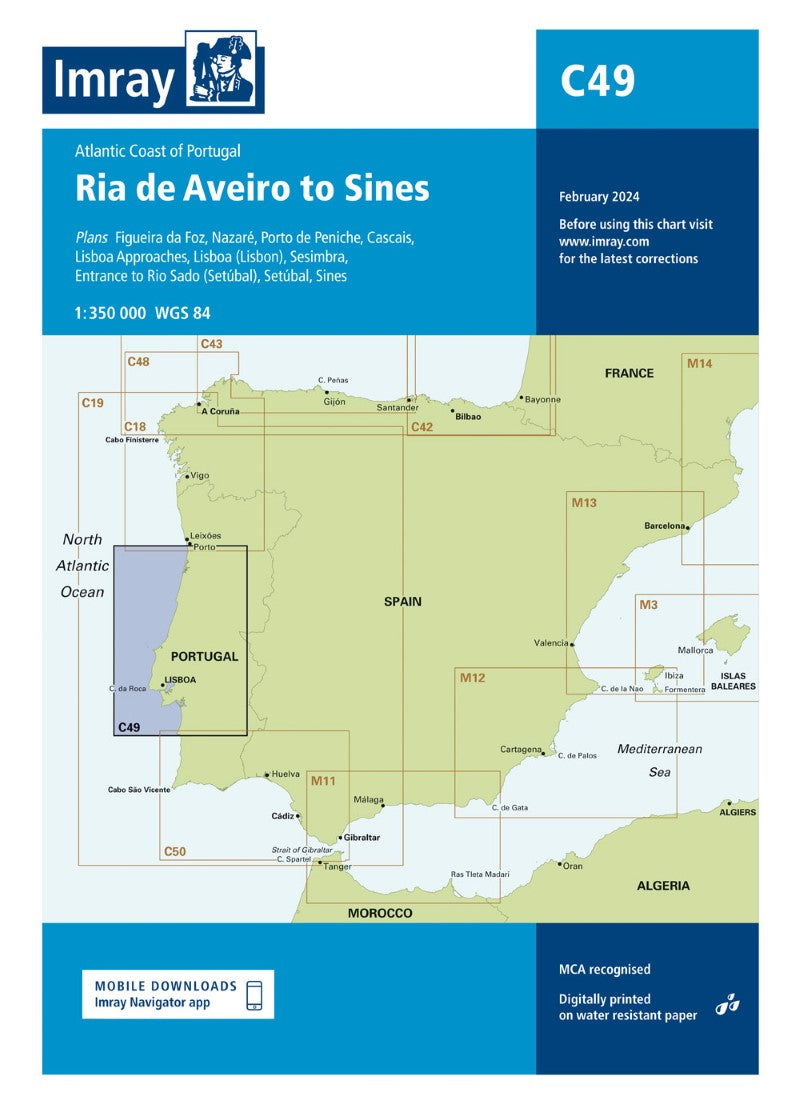 C49 Ria de Aveiro to Sines Nautical Charts