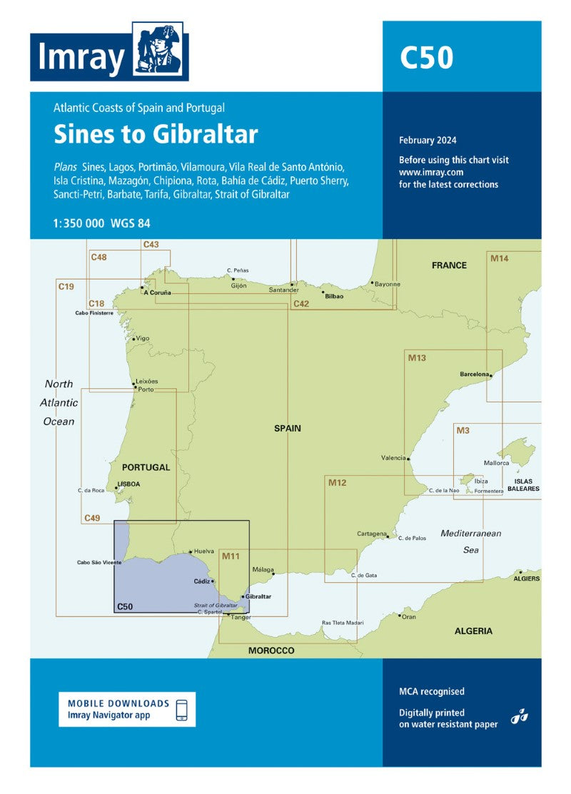 C50 Sines to Gibraltar Nautical Charts