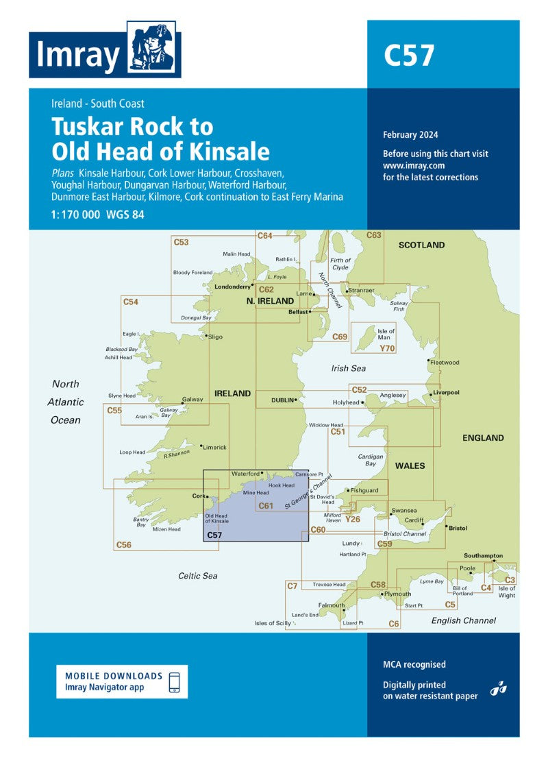 C57 Tuskar Rock to Old Head of Kinsale Nautical Charts
