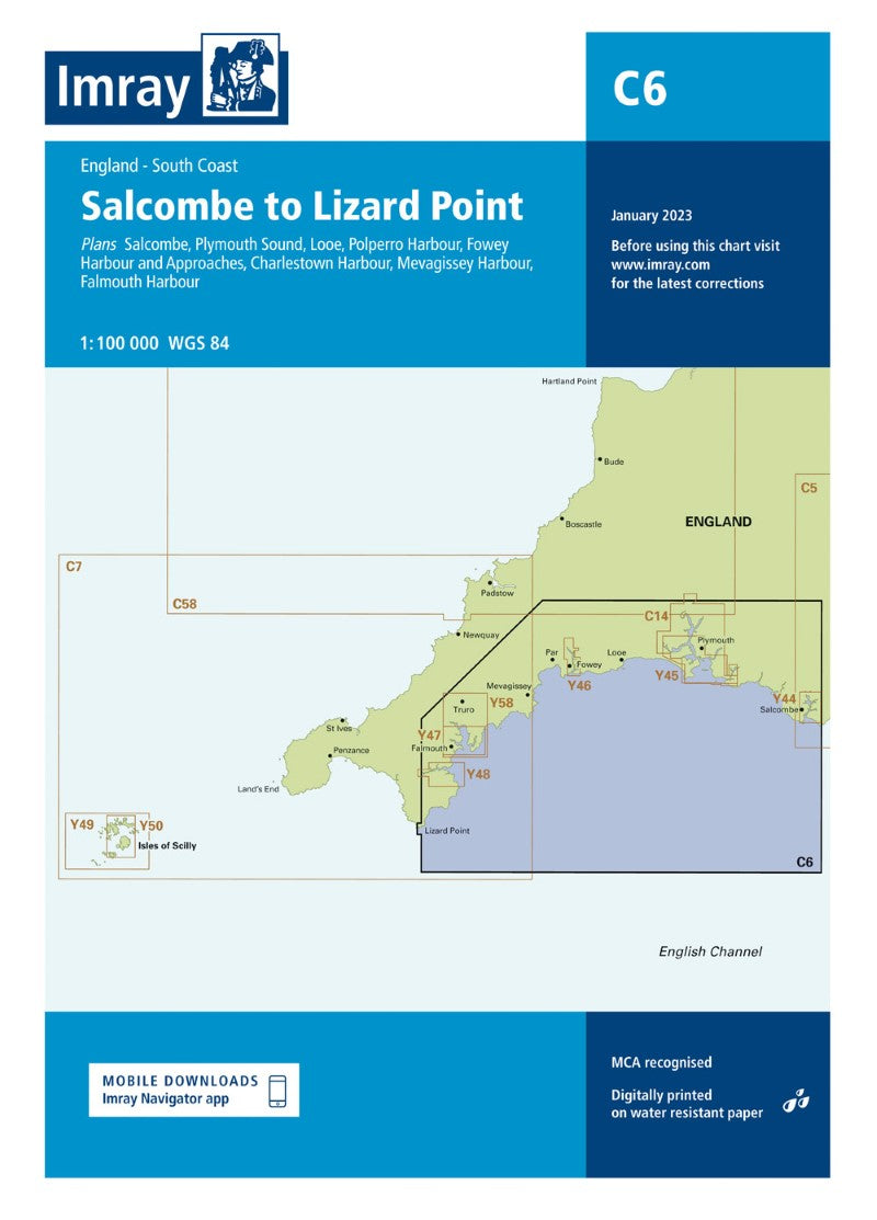 C6 Salcombe to Lizard Point Nautical Charts