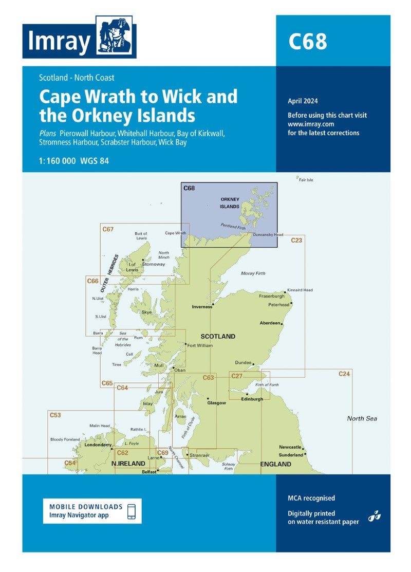 C68 Cape Wrath to Wick and the Orkney Islands Nautical Charts
