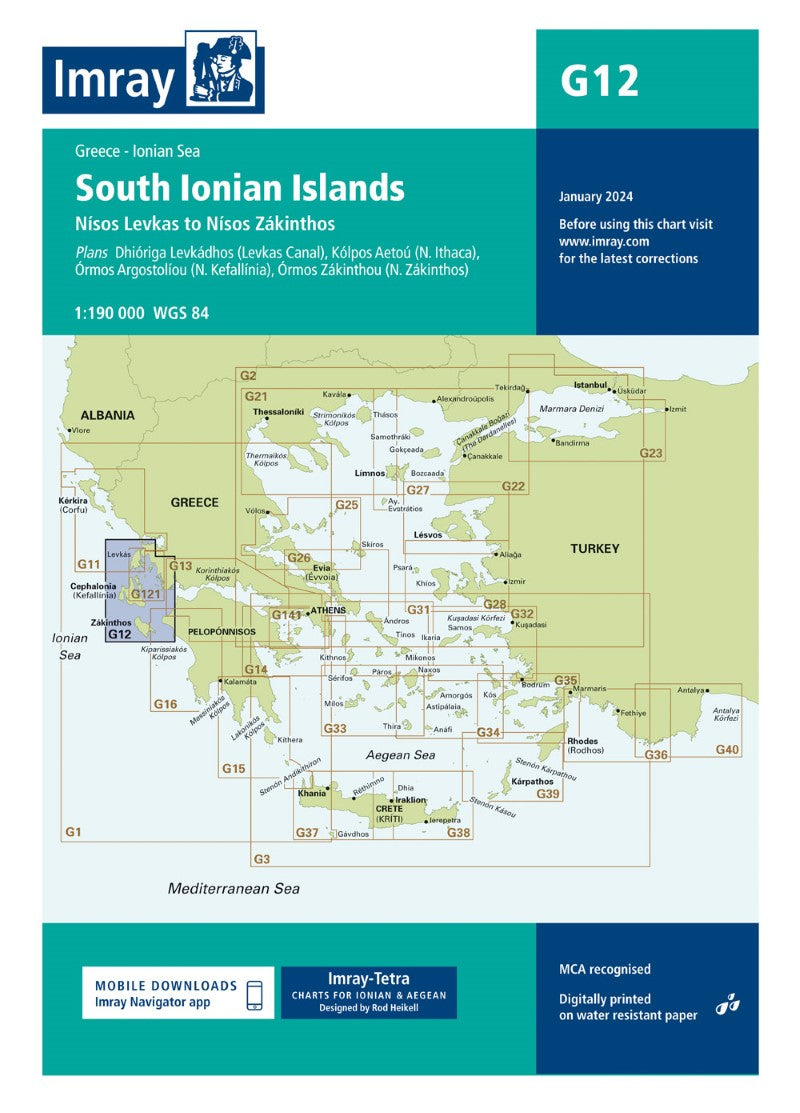 G12 South Ionian Islands Nautical Charts