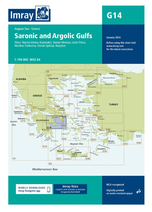 G14 Saronic and Argolic Gulfs Nautical Charts