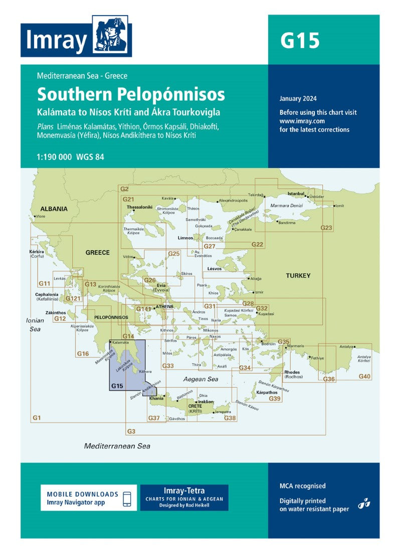 G15 Southern Pelopónnisos Nautical Charts