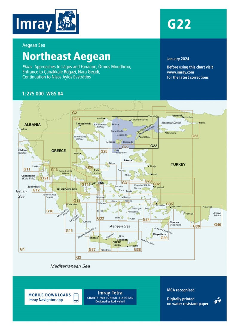 G22 Northeast Aegean Sea Nautical Charts