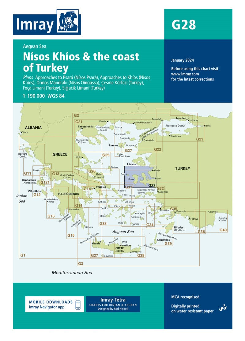 G28 Nísos Khíos & the Coast of Turkey Nautical Charts