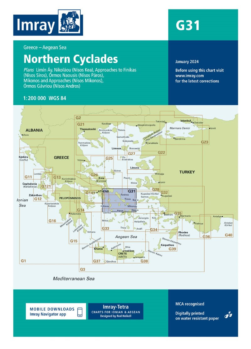 G31 Northern Cyclades Nautical Charts