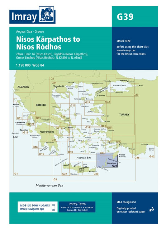 G39 Nísos Kárpathos to Nísos Ródhos Nautical Charts