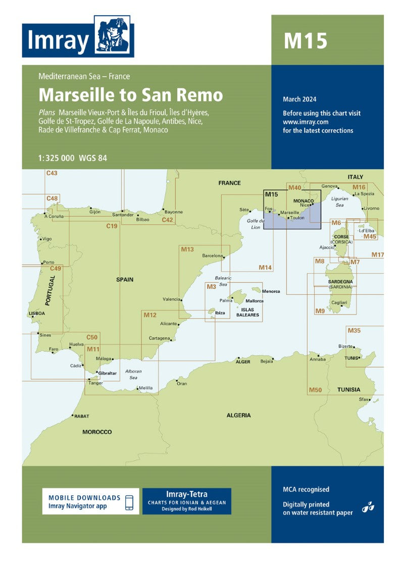 M15 Marseille to San Remo Nautical Charts