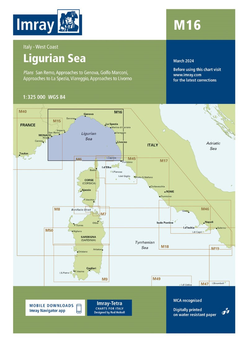 M16 Ligurian Sea Nautical Charts