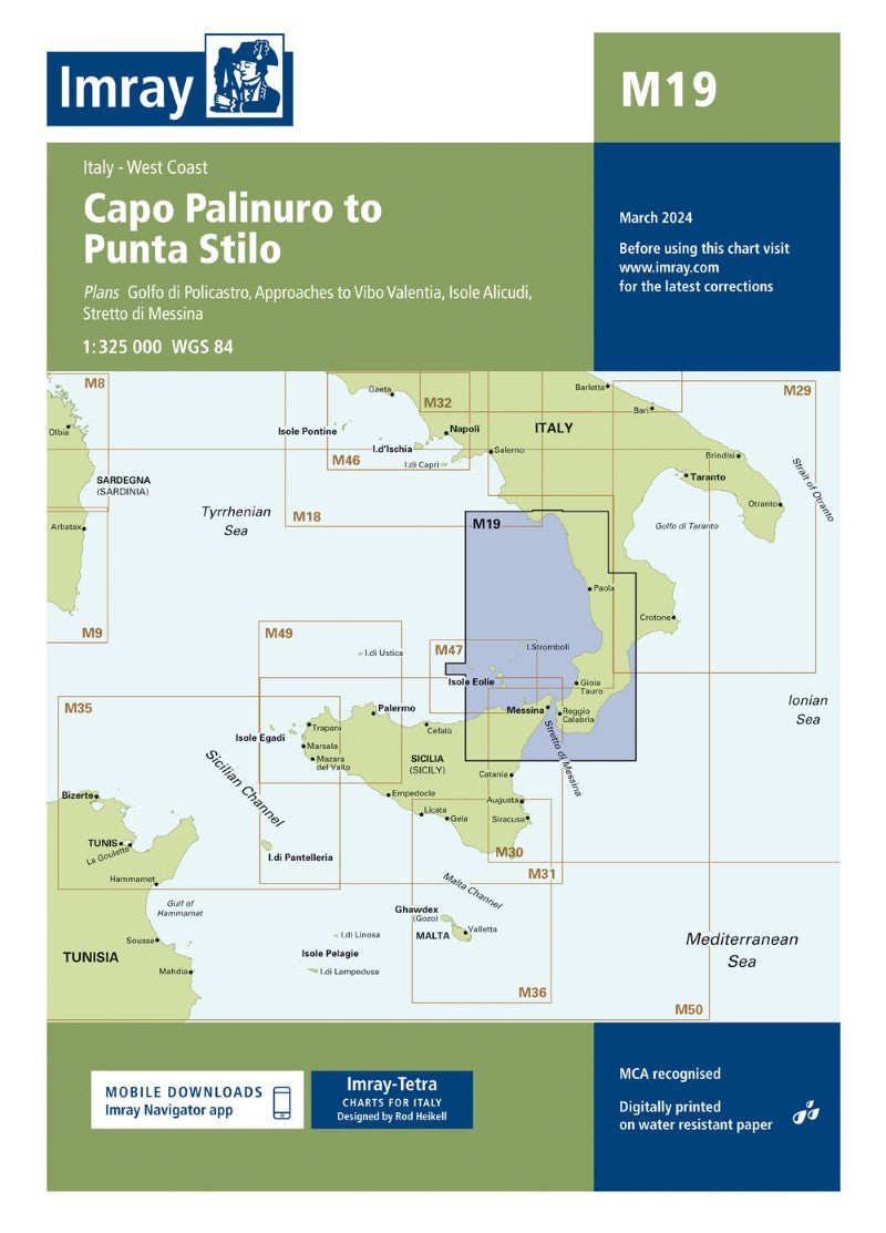 M19 Capo Palinuro to Punta Stilo Nautical Charts
