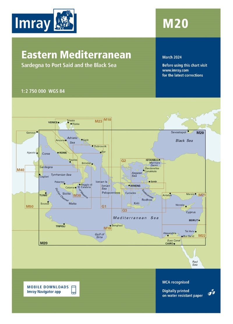 M20 Eastern Mediterranean Nautical Charts