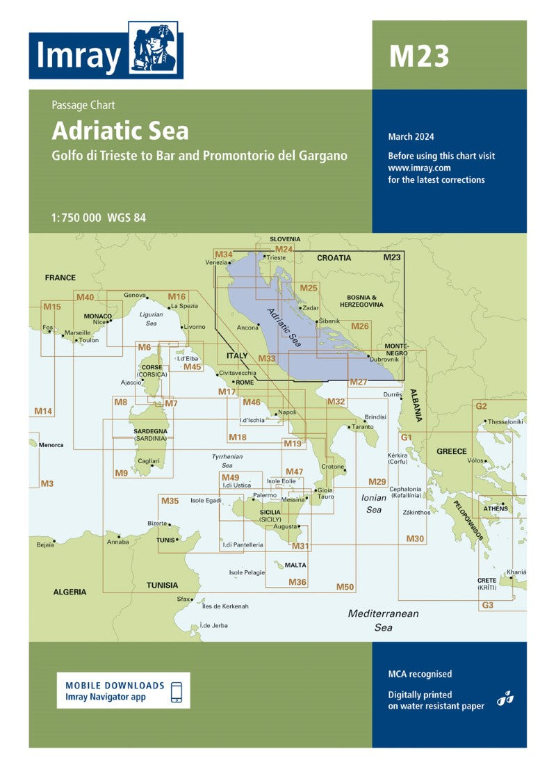 M23 Adriatic Sea Nautical Charts