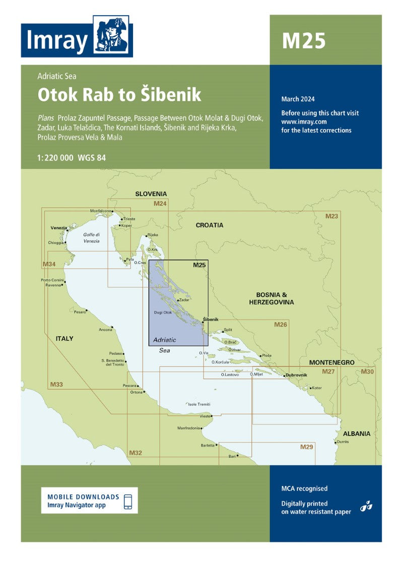 M25 Otok Rab to Sibenik Nautical Charts