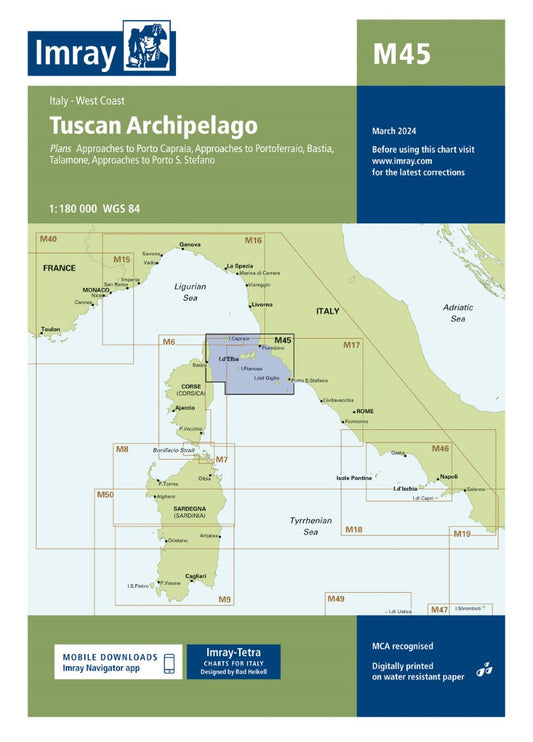 M45 Tuscan Archipelago Nautical Charts