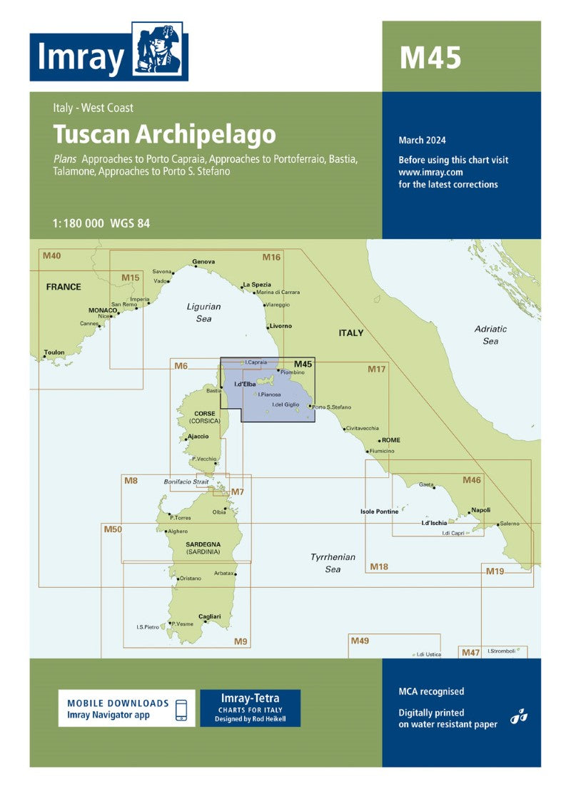 M45 Tuscan Archipelago Nautical Charts