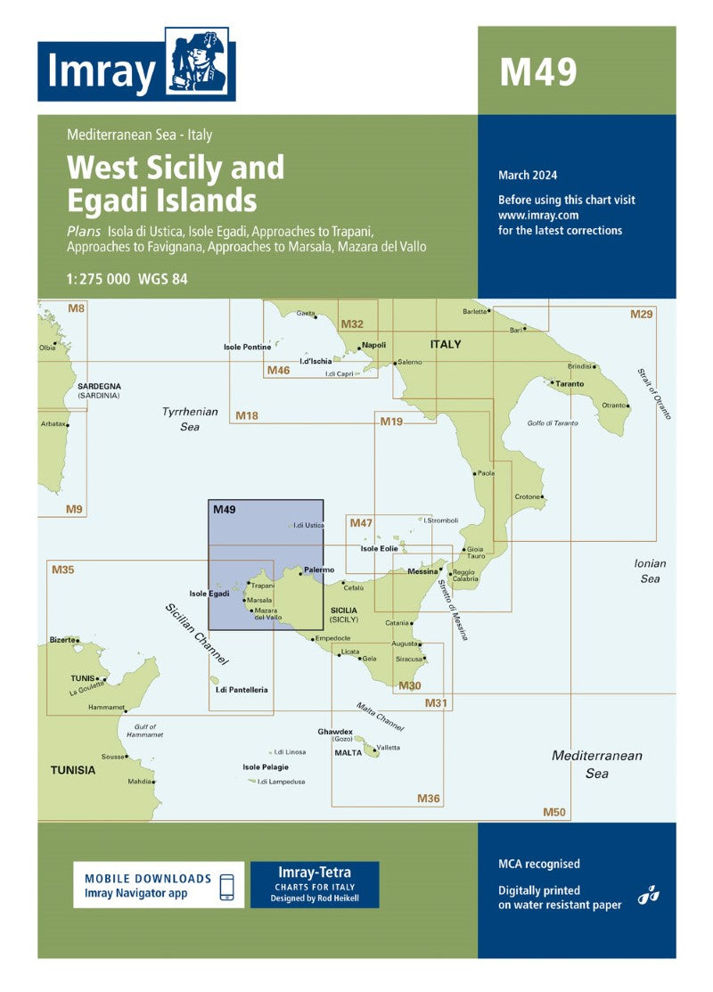 M49 West Sicily and Egadi Islands Nautical Charts