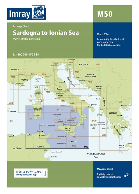 M50 Sardegna to Ionian Sea Nautical Charts