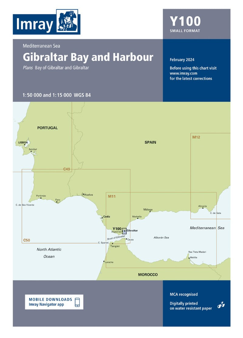 Y100 Gibraltar Bay and Harbour (Small Format) Nautical Charts
