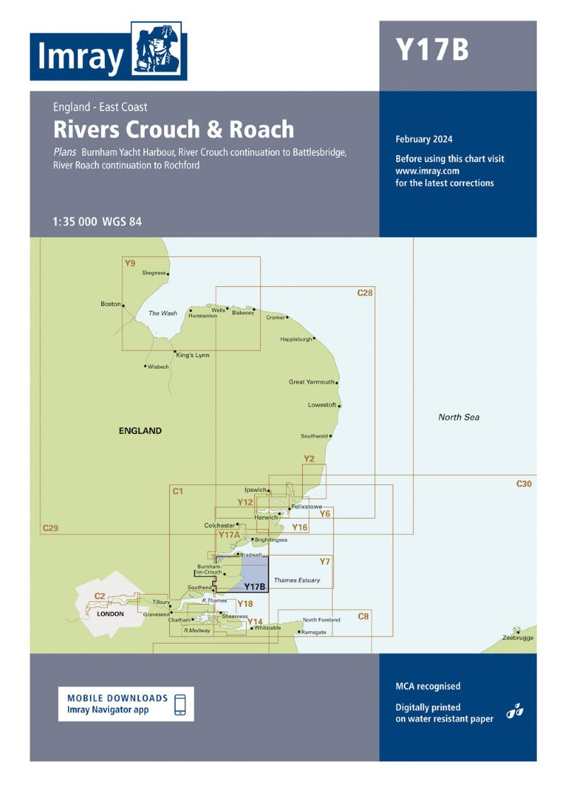 Y17B The Rivers Crouch and Roach Nautical Charts