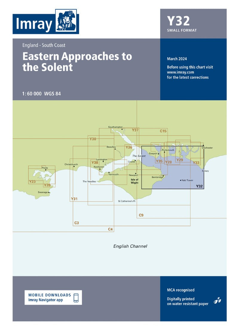 Y32 Eastern Approach to the Solent (Small Format) Nautical Charts