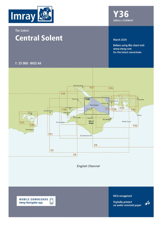 Y36 Central Solent (Small Format) Nautical Charts