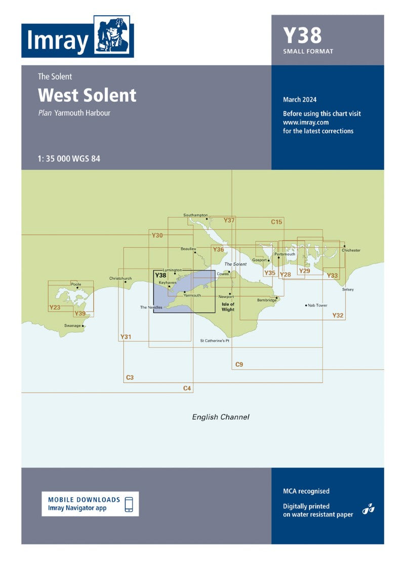 Y38 West Solent (Small Format) Nautical Charts