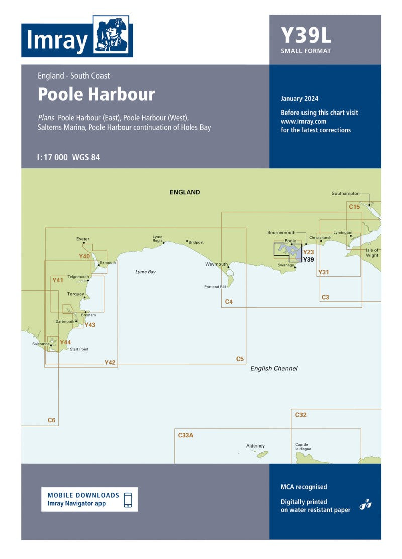 Y39L, Laminated, Poole Harbour (Small Format) Nautical Charts