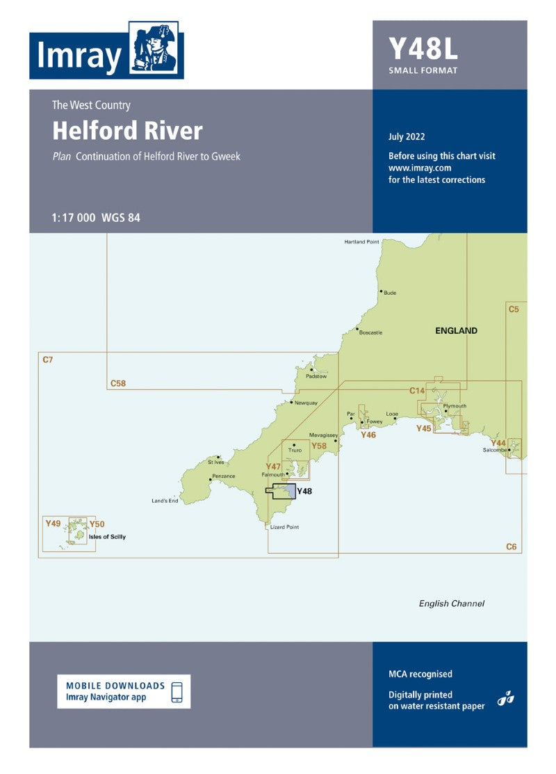 Y48L, Laminated, Helford River (Small Format) Nautical Charts