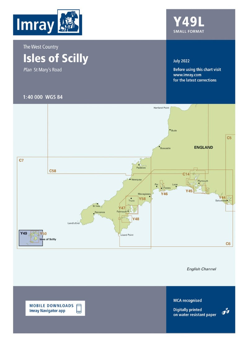 Y49L, Laminated, Isles of Scilly (Small Format) Nautical Charts
