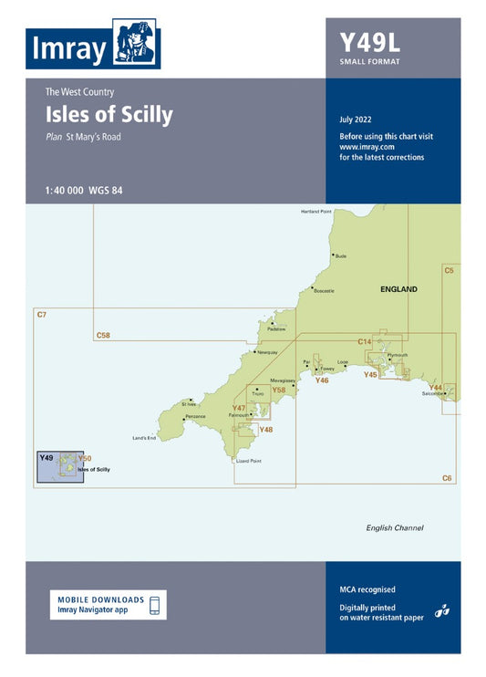 Y49L, Laminated, Isles of Scilly (Small Format) Nautical Charts