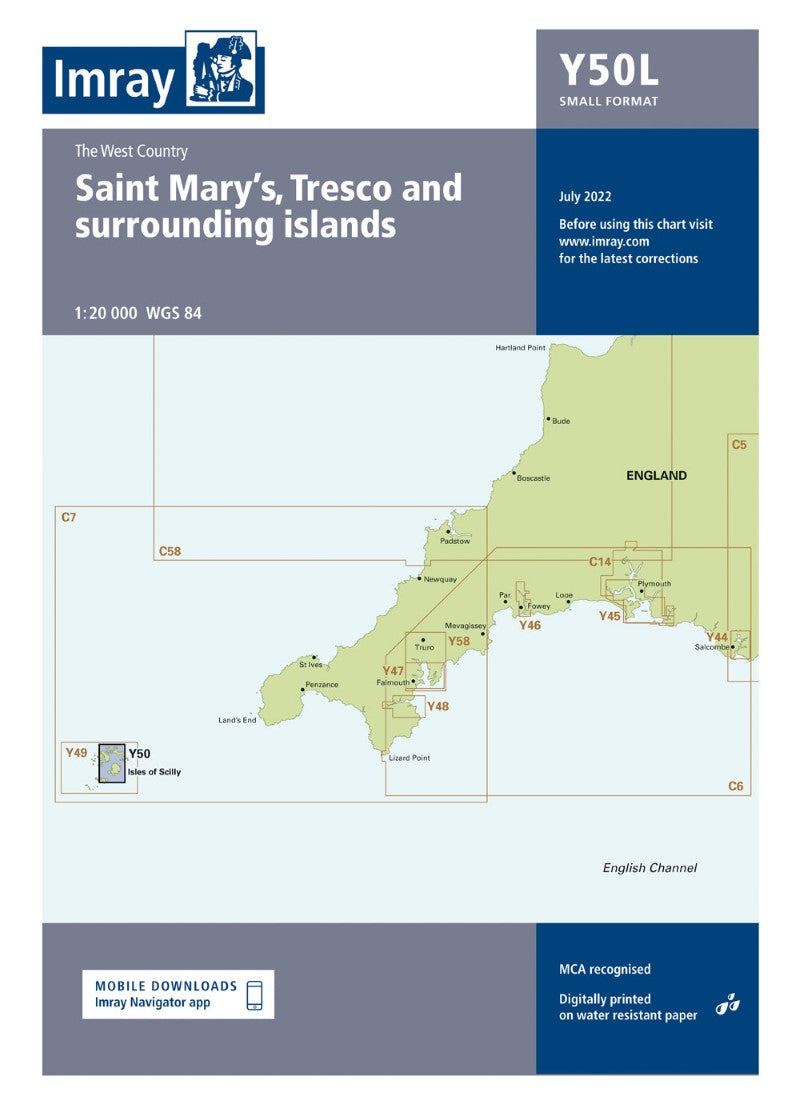 Y50L, Laminated, Saint Mary's, Tresco & Islands (Small Format), Chart Nautical Charts