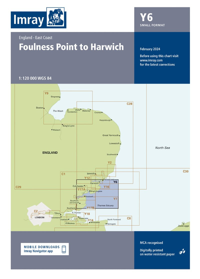 Y6 Foulness Point to Harwich (Small Format) Nautical Charts