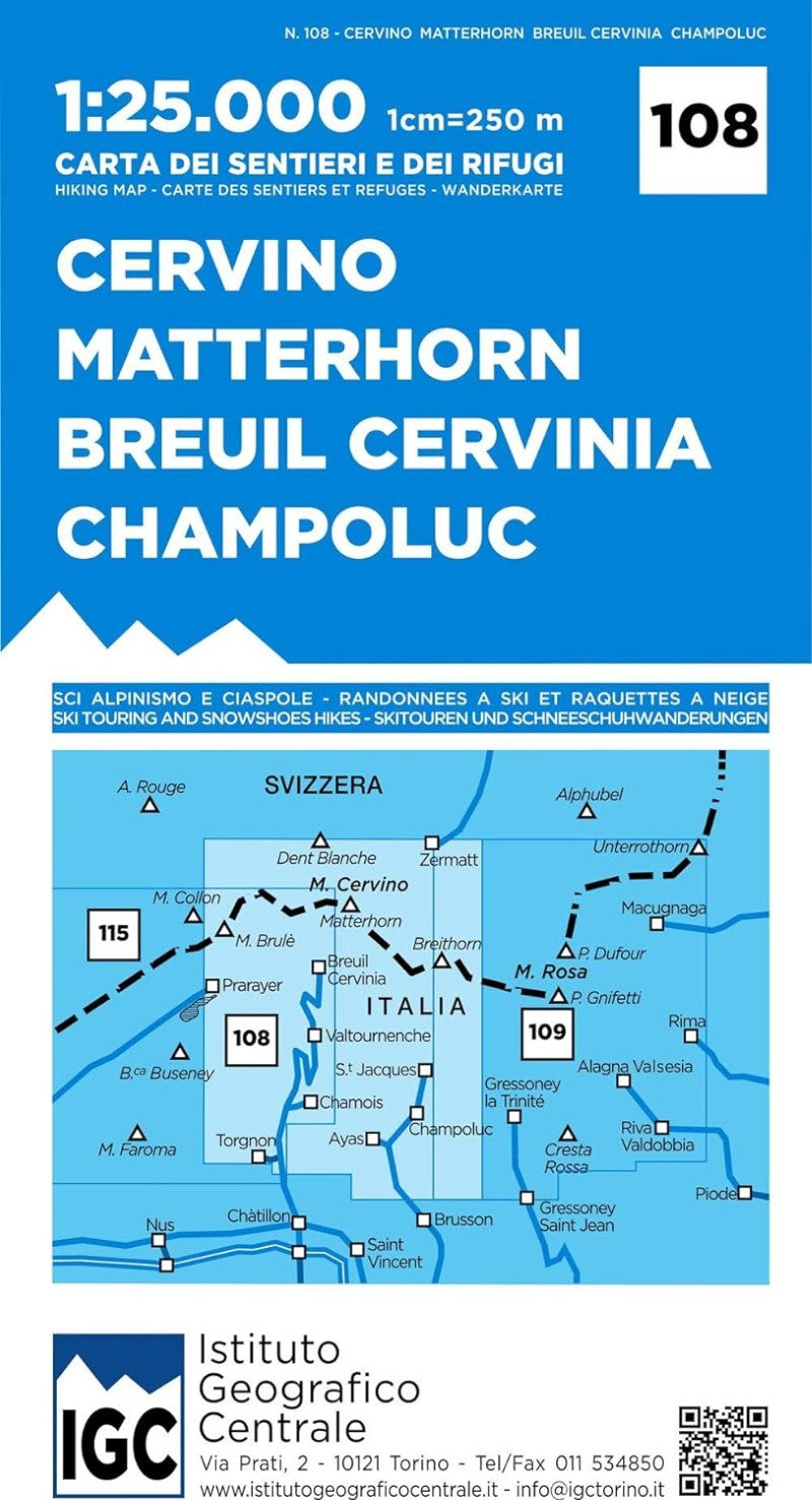 Cervino Matterhorn, Breuil Cervina, Champoluc - 1:25,000