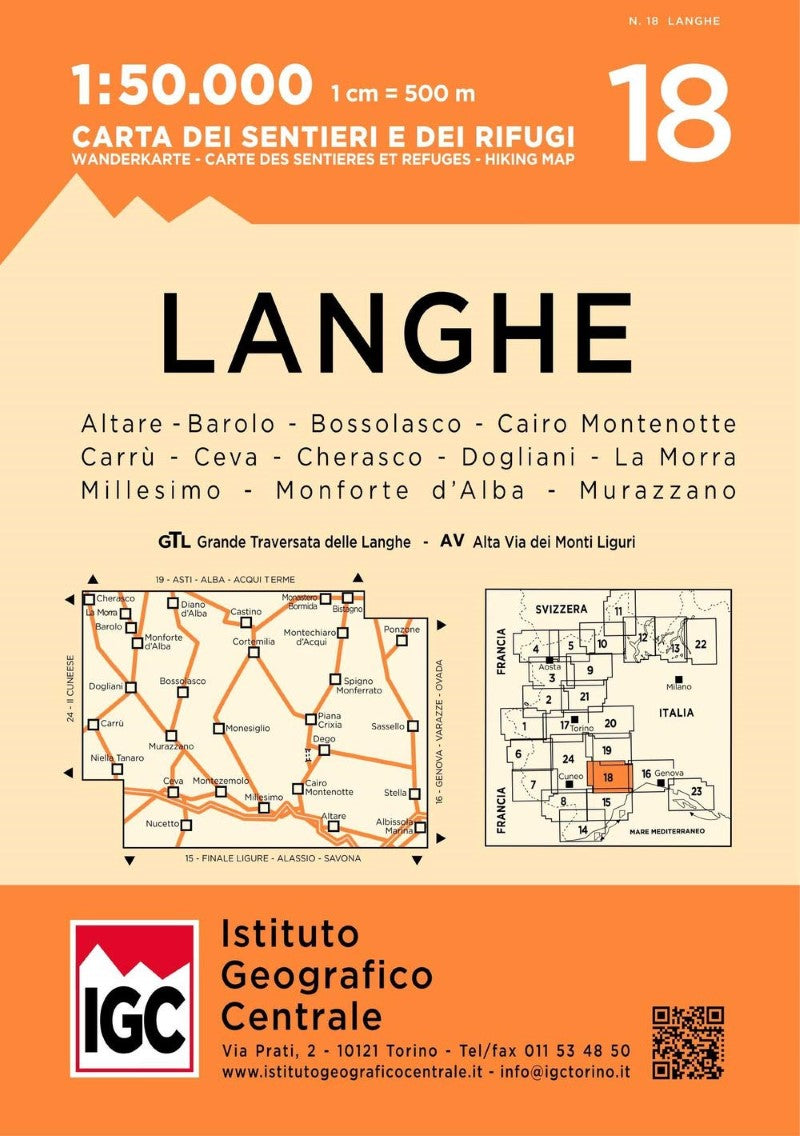 Langhe Meridionali hiking map