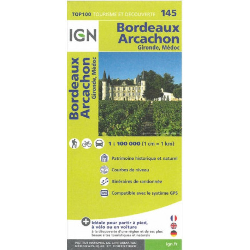 Bordeaux - Arcachon France 1:100,000 Topographic Map - Sheet #145