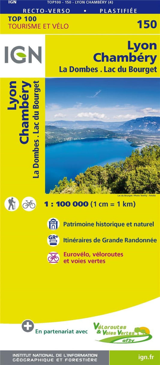 Lyon / Chambéry Topographic Tourist Map