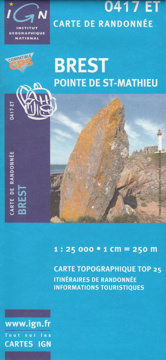 Carte de Randonnee: Brest, Pointe de St-Mathieu