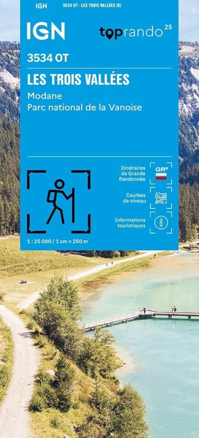 Les Trois Vallées, Modane Top 25 Hiking & Cycling Map