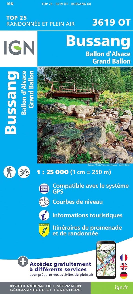 Bussang, La Bresse Topographic Tourist Map