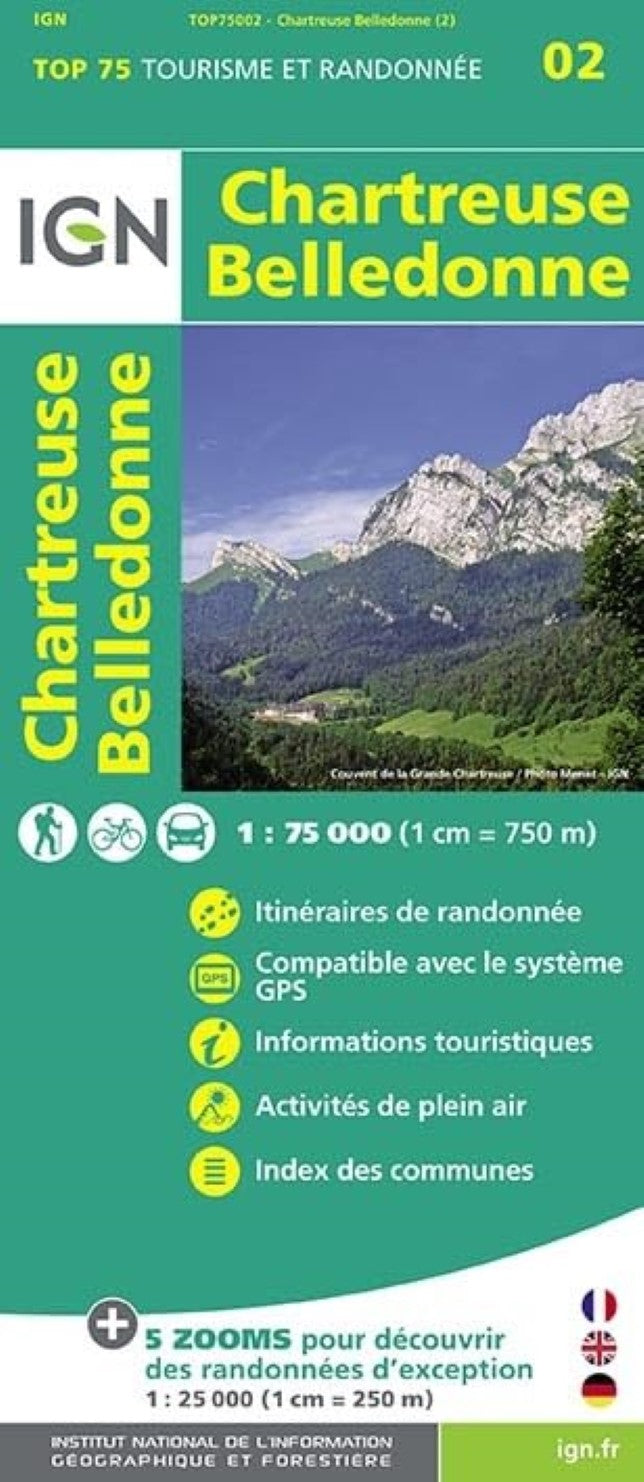 Chartreuse - Belledonne, France 1:75,000 Topographic Map #02