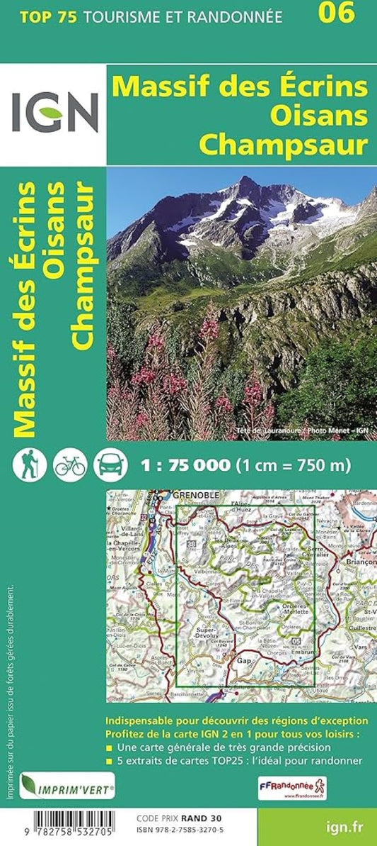 Ecrins Massif - Oisans - Champsaur, France 1:75,000 Topographic Map #06