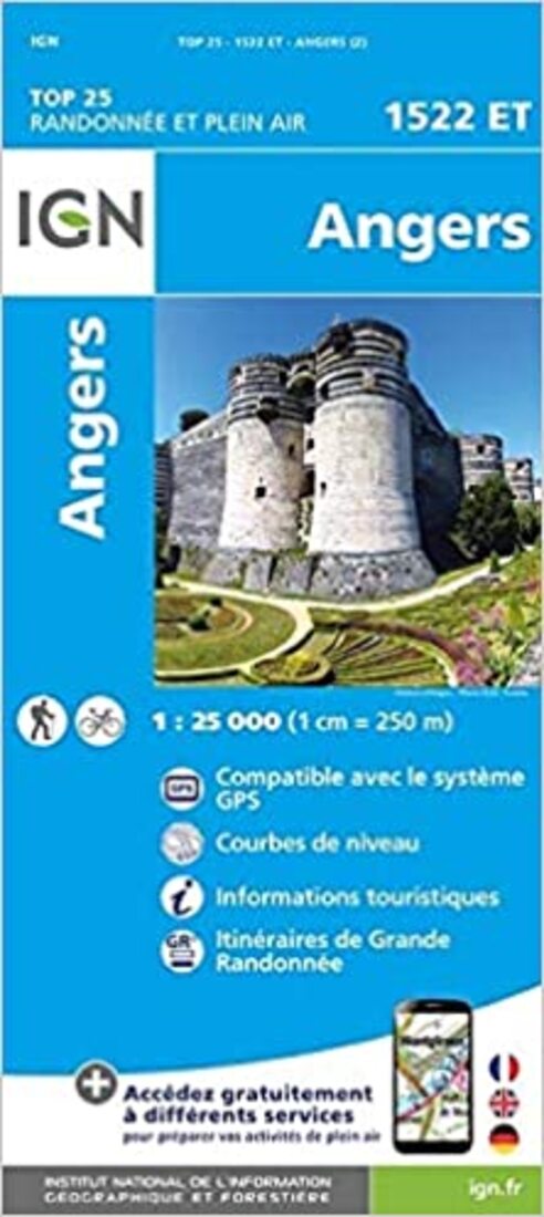 France 1:25,000 topo #1522 Angers
