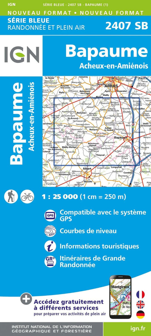 France 1:25,000 topo Bapaume / Acheux-en-Amiénois