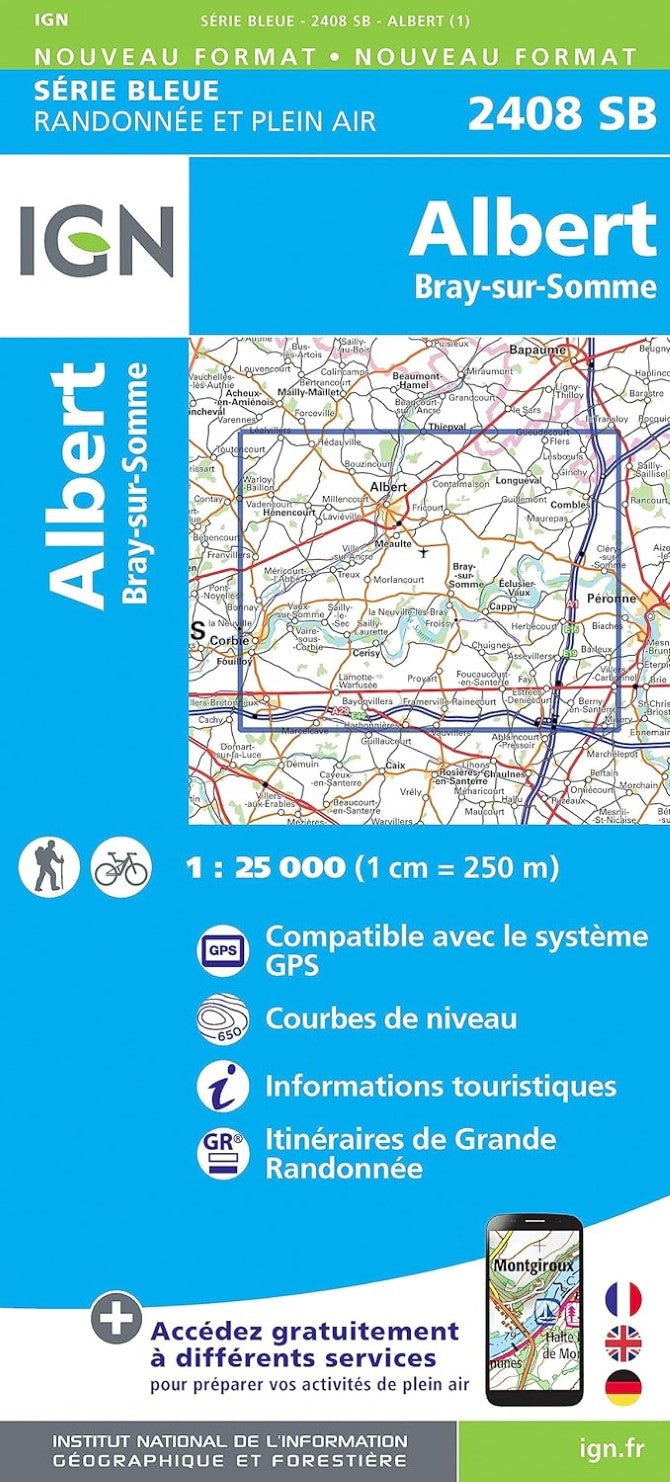 France 1:25,000 topo Albert / Bray-sur-Somme