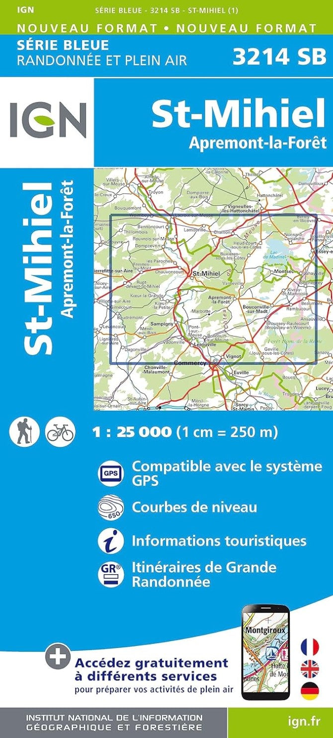 France 1:25,000 topo #3214SB St-Mihiel