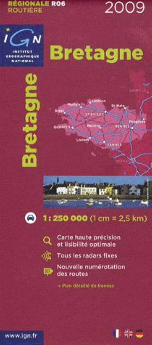 Brittany {Bretagne} Carte Regionale