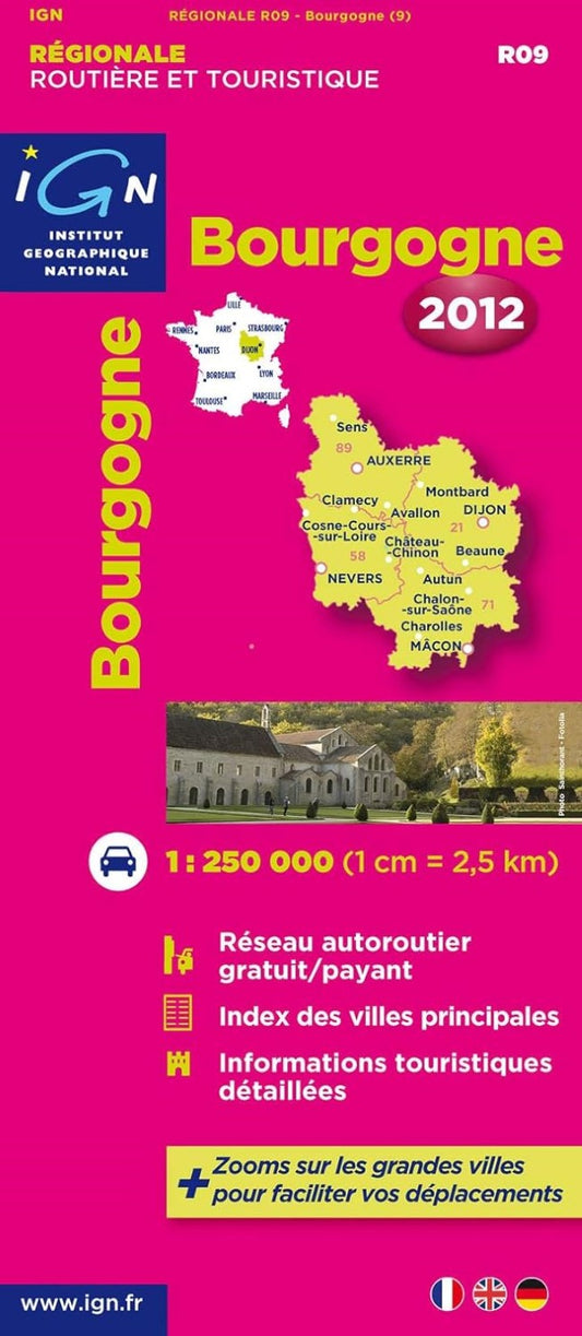 Bourgogne {Burgundy} Carte Regionale