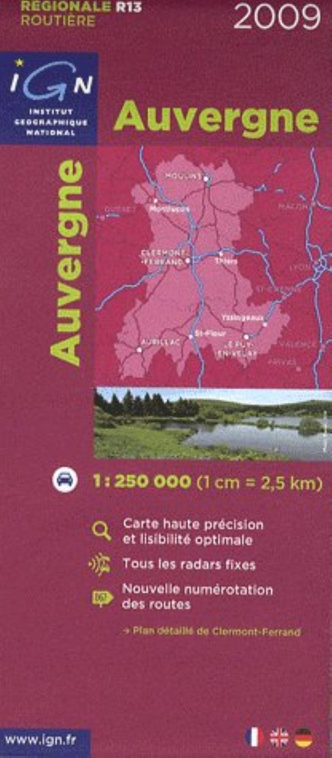 Auvergne Carte Regionale